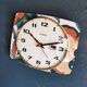Vintage rectangular silent wall clock "Bayard terracotta green"
