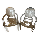 Kartell / LOUIS GHOST PLASTIC STACKABLE ARMCHAIR / SET OF 4