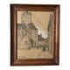 Auguste Drouot (1881- 1955) painting "The cathedral of Auxerre and its surroundings"