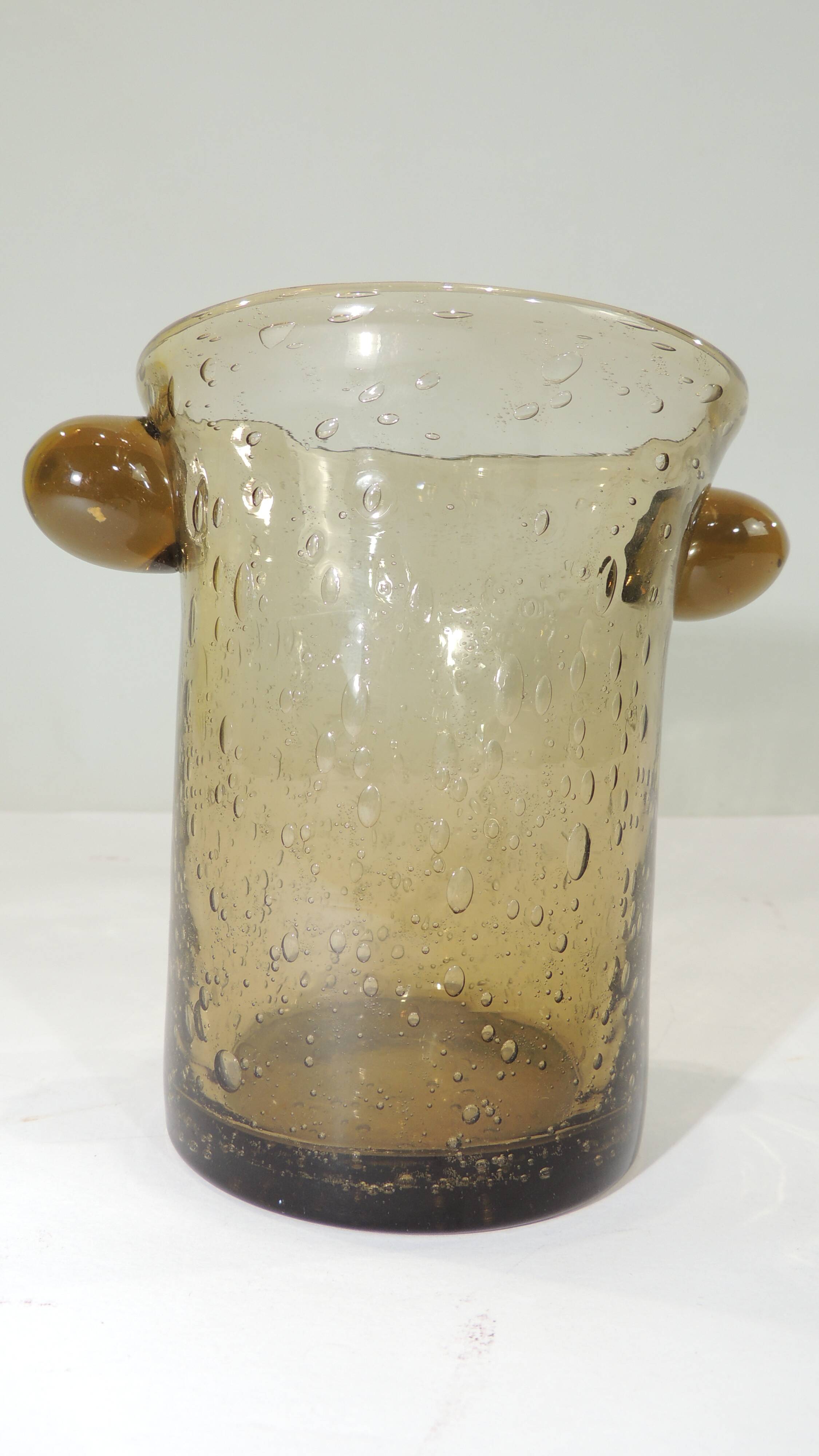 Smoked bubble glass ice bucket, Biot