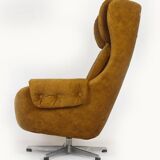 Fauteuil lounge pivotant restauré de Up Zavody, Tchéquie, 1970