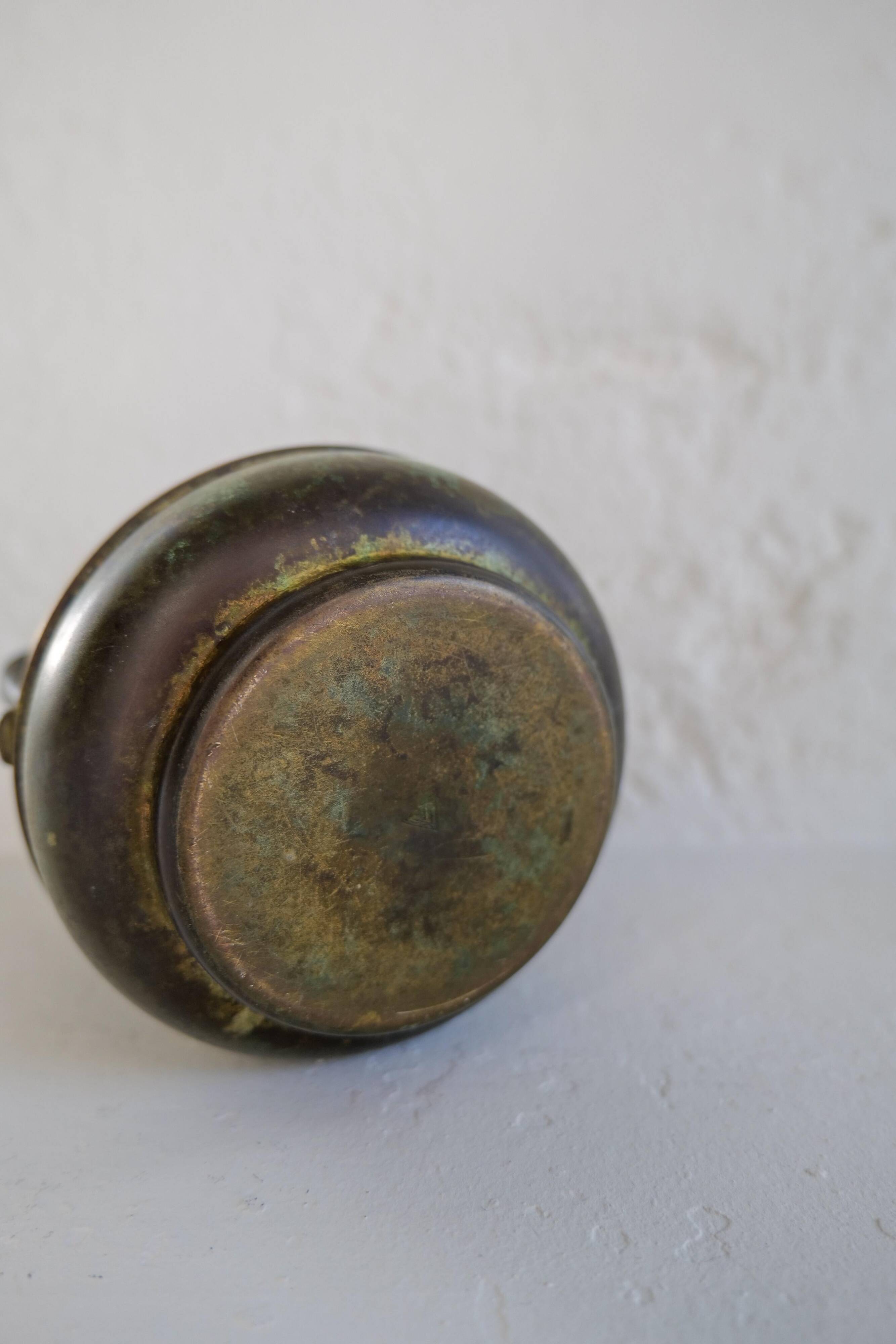 Art Deco vase in bronze and brass by SVM Handarbete, Sweden 1940s