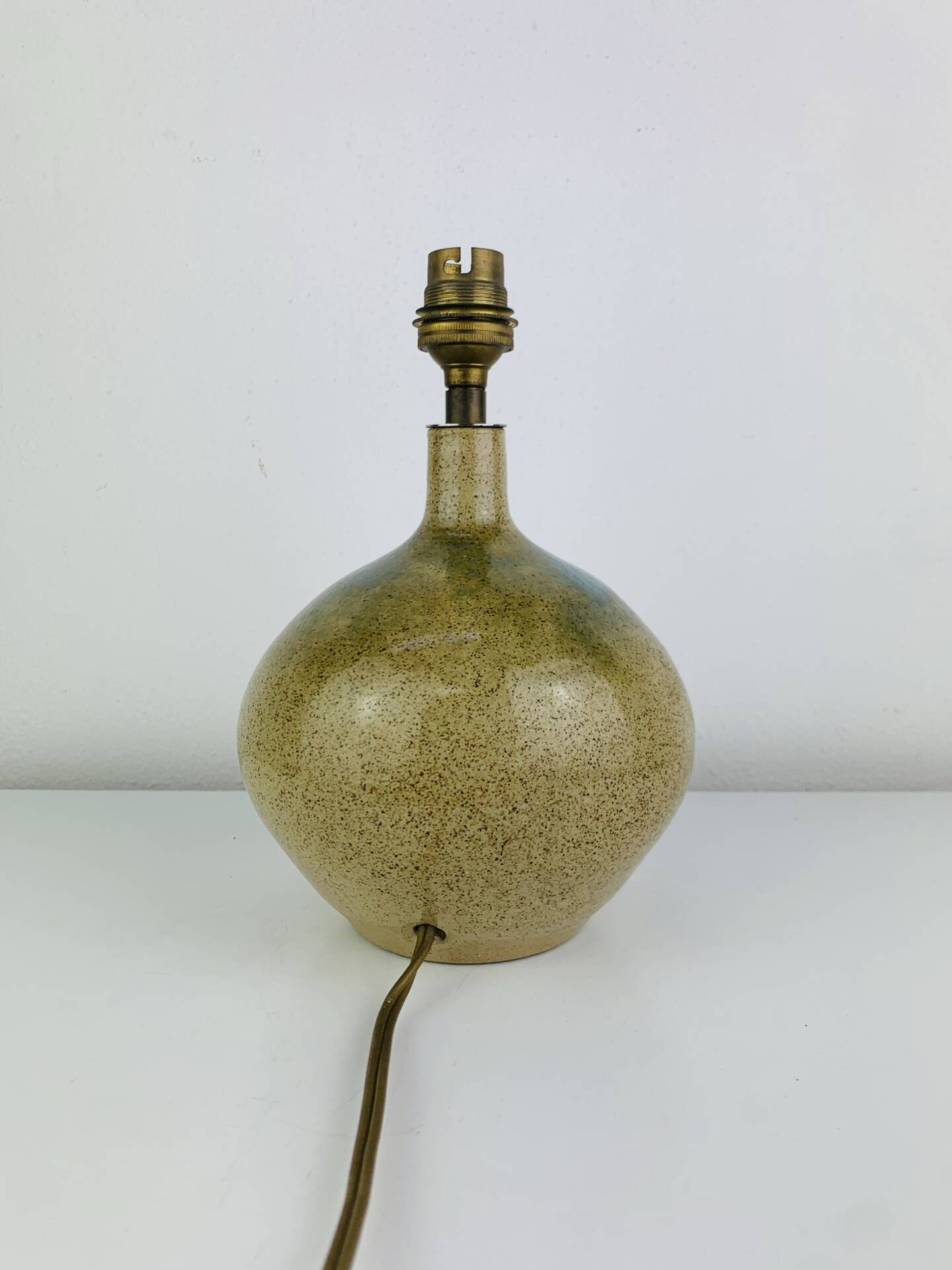 Vintage stoneware globe lamp