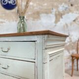 Bank counter furniture in patinated wood, circa 1900