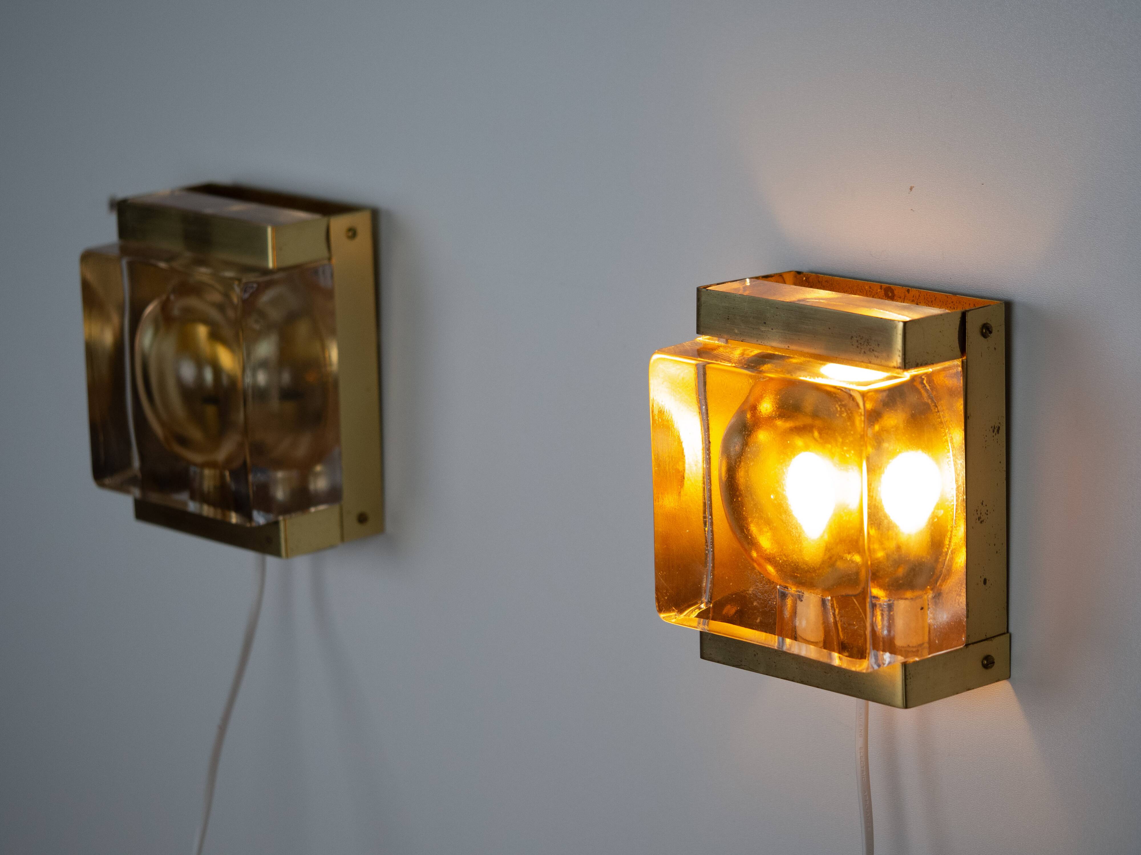 Pair of 2 Vitrika  Maritim wall lamps from 1960s