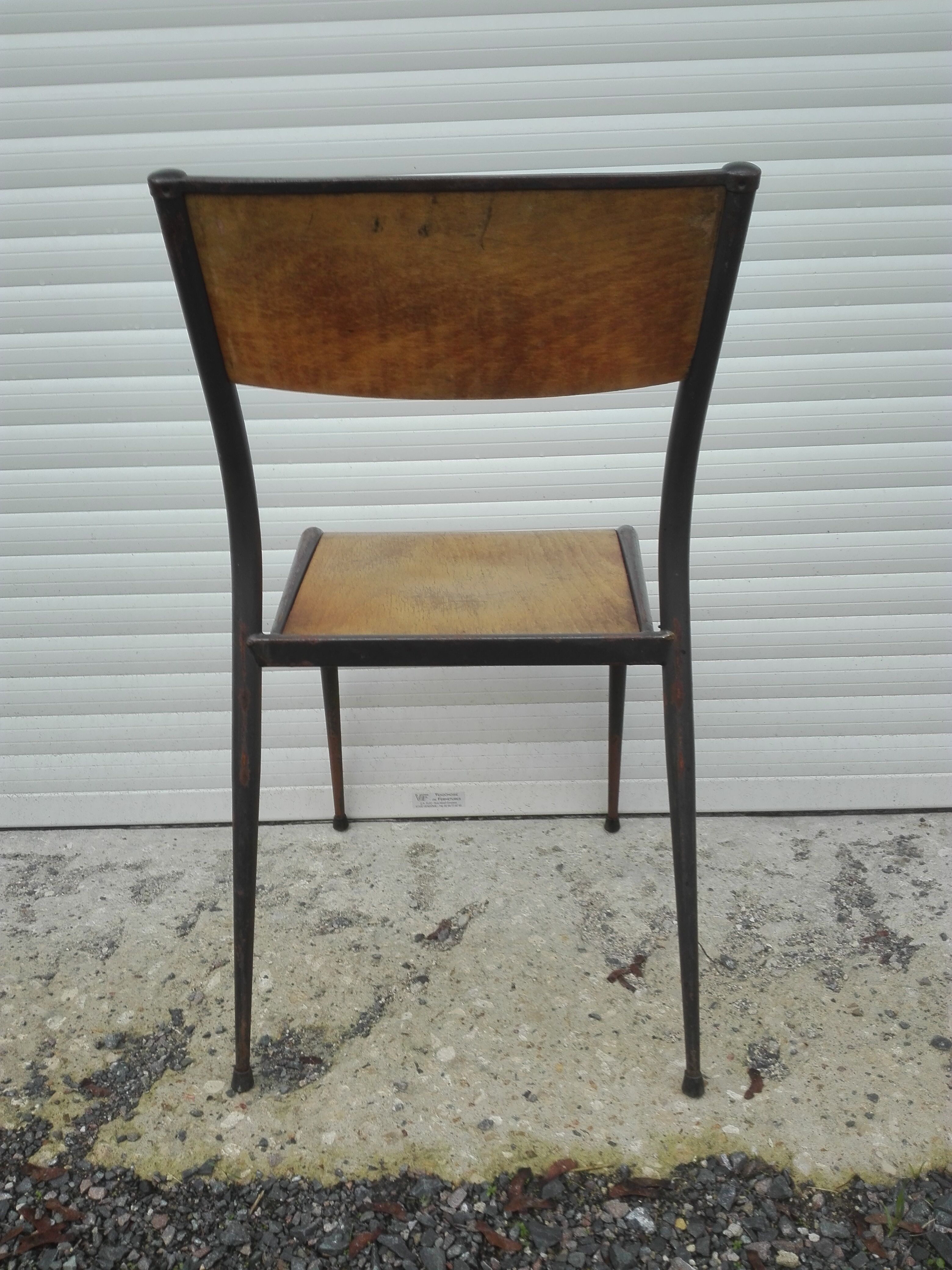 Chaise d'ecole Mullca 510 pied fuseau vintage