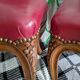 Set of Louis XV Cabriolet Chairs – Carved Wood & Bordeaux Leather