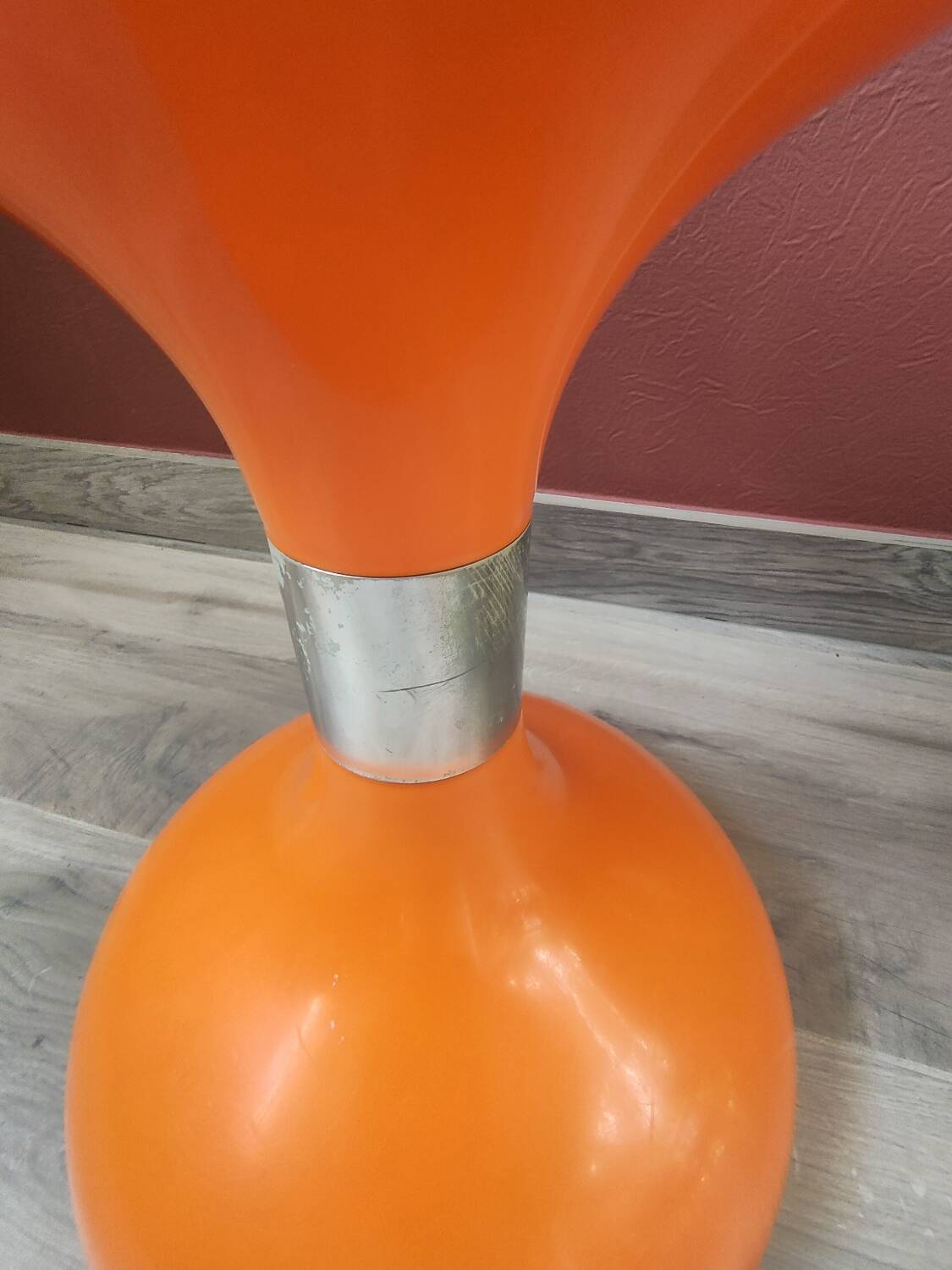 Orange diabolo stool from the 70s