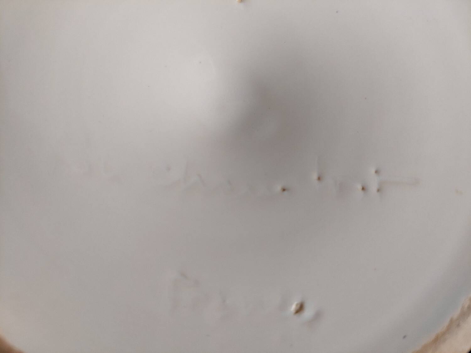 Vase signed Pol Chambost in white enameled ceramic