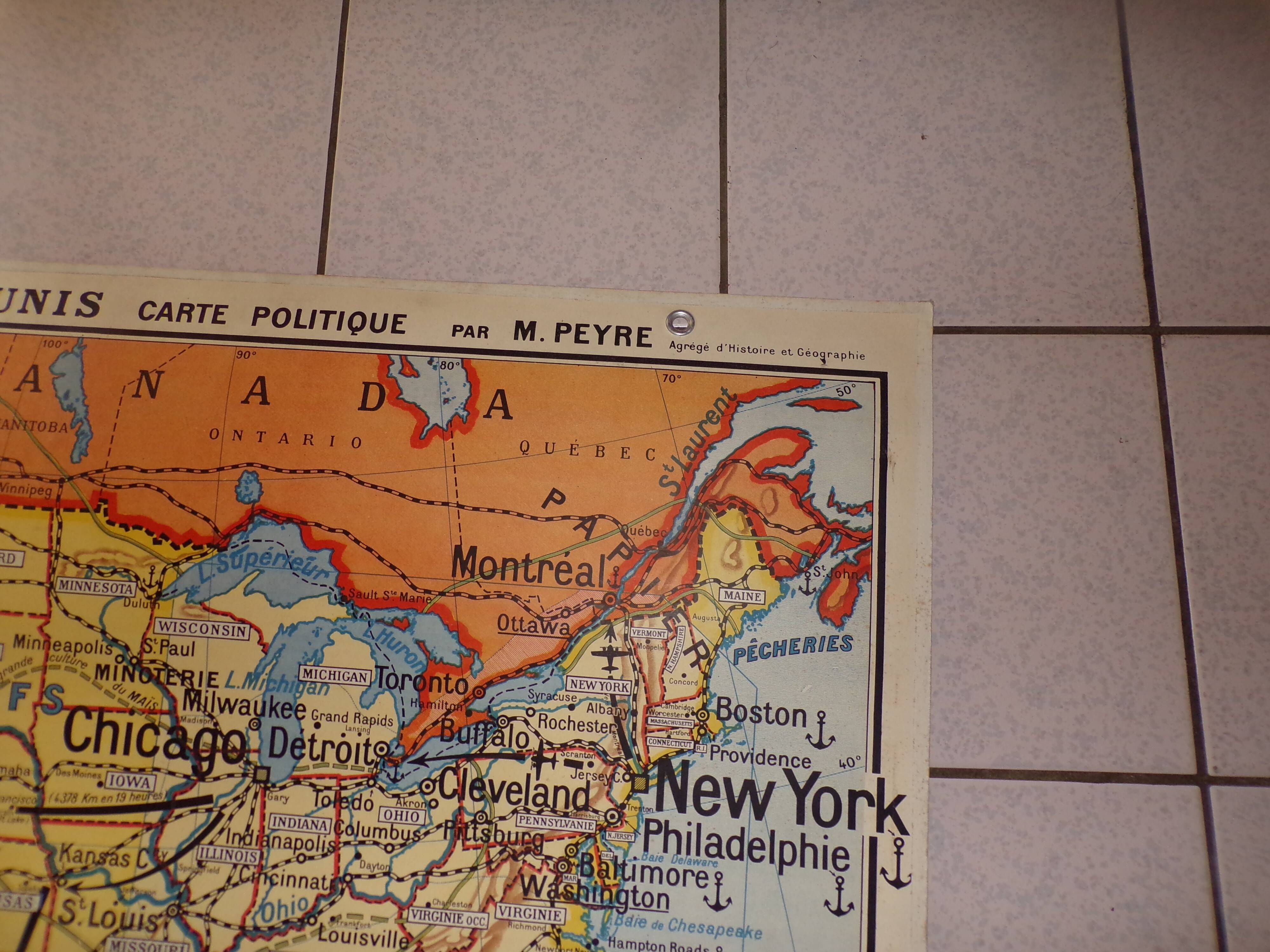 Carte Etats Unis  N°33  recto verso