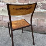 Set of 6 industrial school chairs vintage school communities