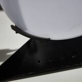 Postmodern Rhombus Shaped Table Lamp with Abstract Blue Stripes on Frosted Murano Glass