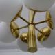 Sputnik brass and glass ceiling chandelier from Kaiser Idell / Kaiser Leuchten, Germany, 1960s