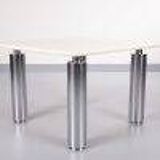 Wolfgang C.R. Mezger Marble on steel coffee table 1980s