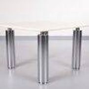 Wolfgang C.R. Mezger Marble on steel coffee table 1980s