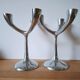Vintage aluminium candlestick duo