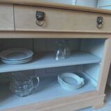 crafted dresser in raw solid wood.