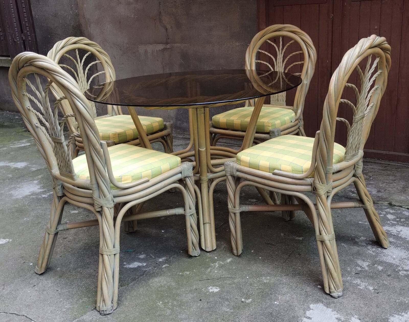 Bamboo garden dining set