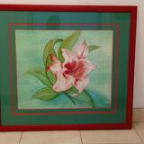 Peinture fleur rose