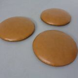 Mid-Century Teak & Copper Bar Stools, 1960s, Set of 3