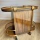 Bar cart / Vintage Art Deco service trolley – Wood and copper