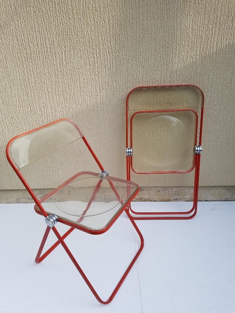 Pair of Plia chairs Giancarlo Piretti for Castelli