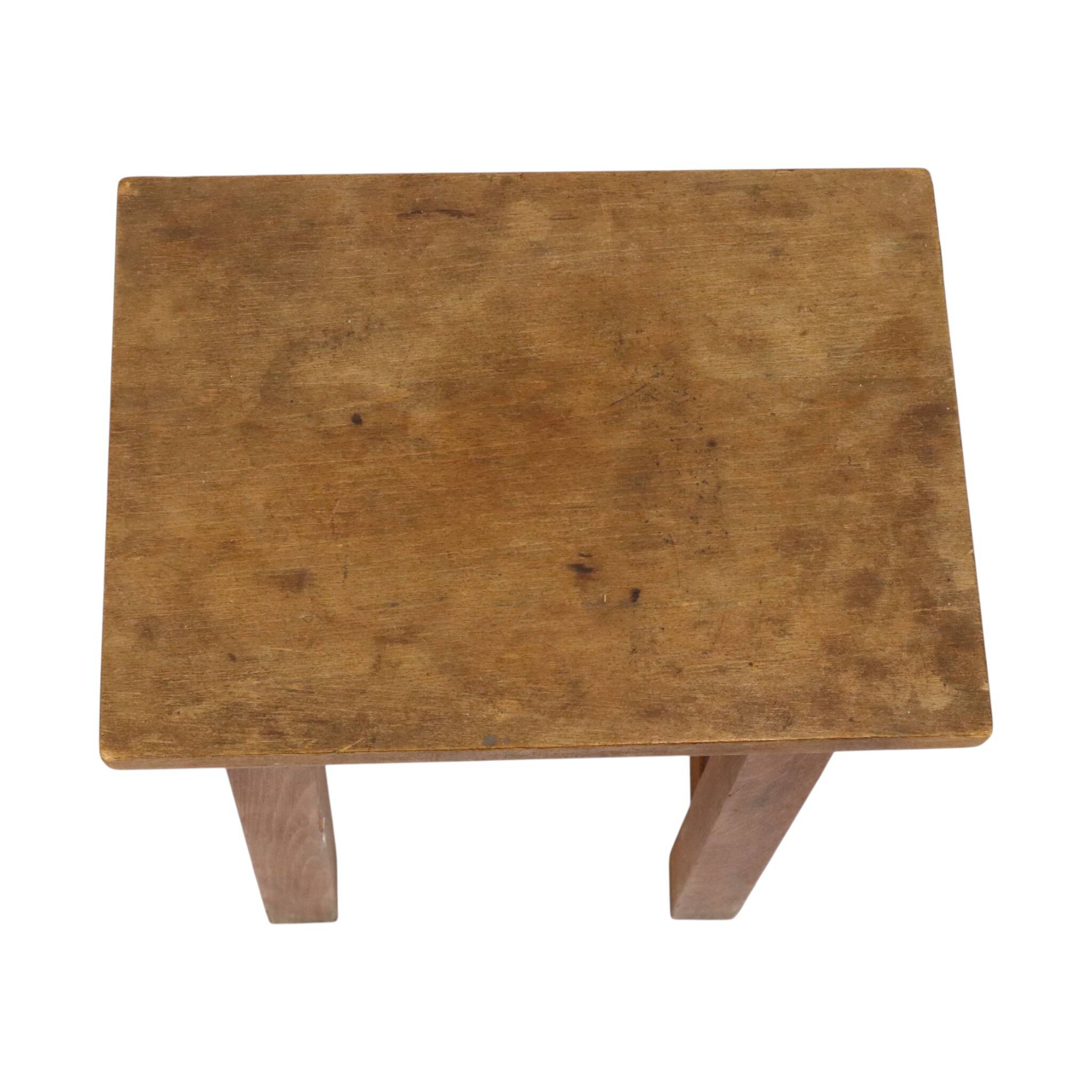 Charming Old Wooden Stool from Southern France – Rustic 1950s Style