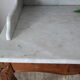 Louis XV-style toilet table in walnut and marble