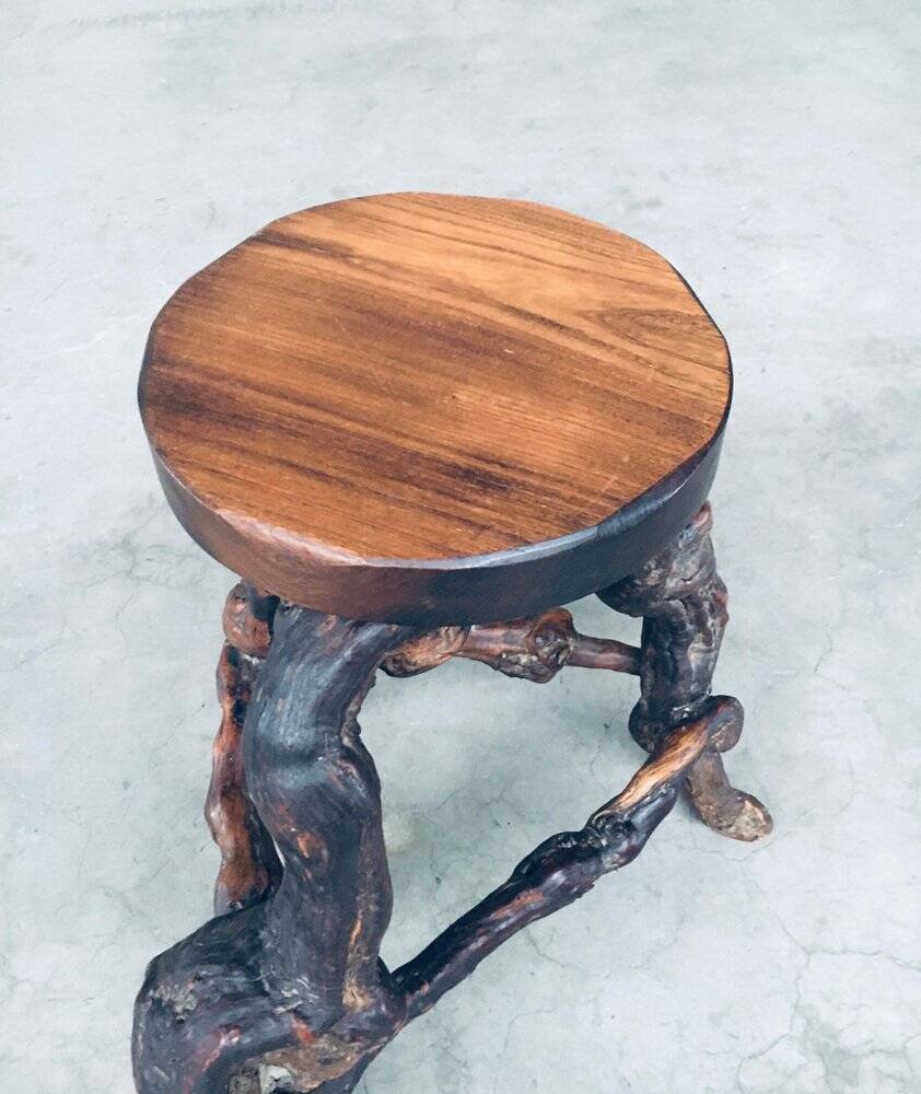 Handmade Vinewood and Oak Bar Stool, 1950s