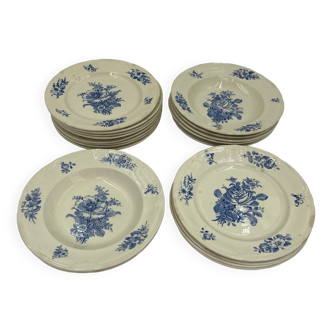 Set of 20 plates Boch Frères décor Rhodia