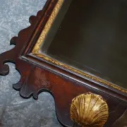 Antique Chippendale Wall Mirror in Gilded Wood with Phoenix, 1760s