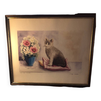 Mon Ami le Chat Toile de J.Yves Chavais.