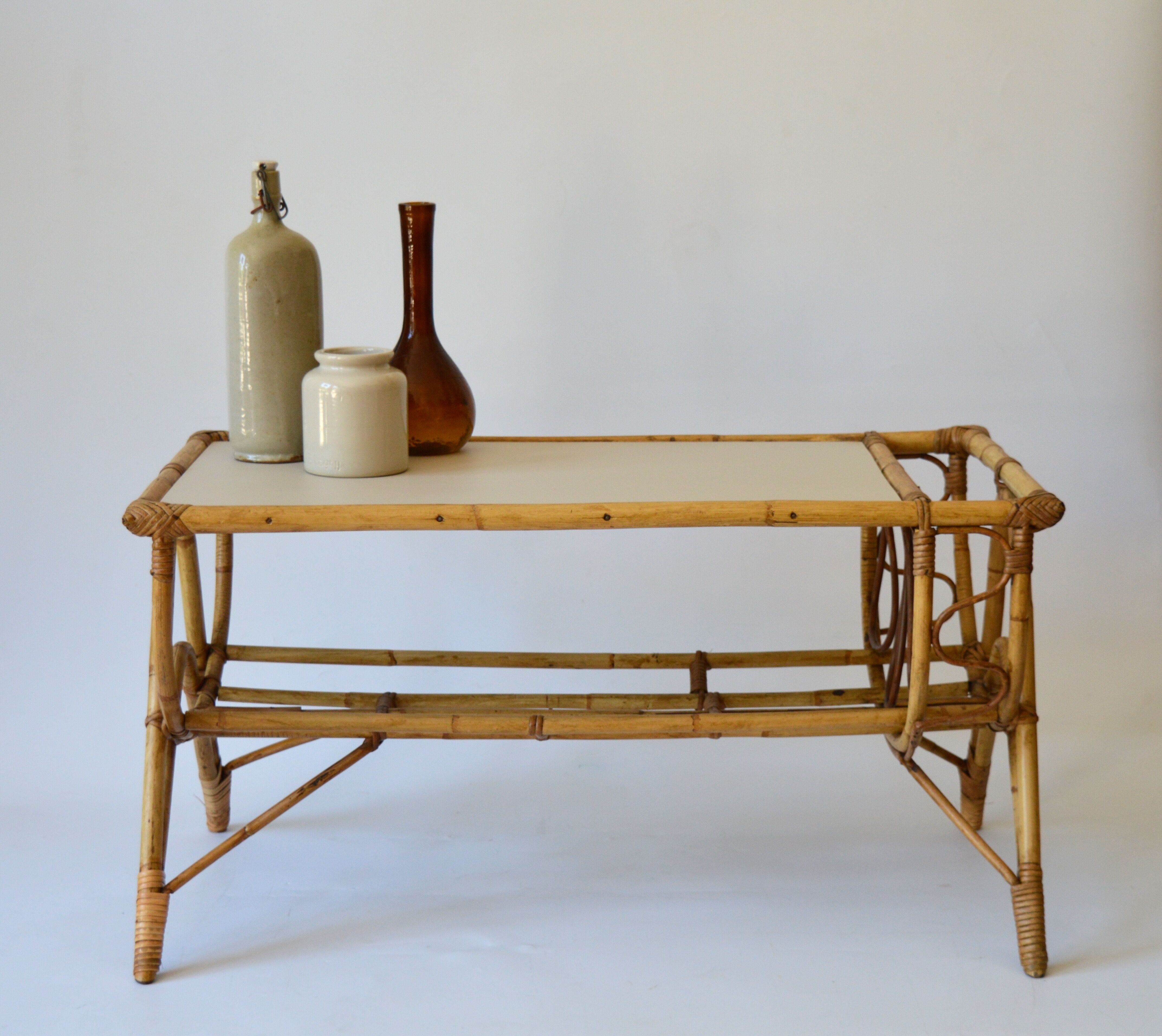 Rattan magazine holder