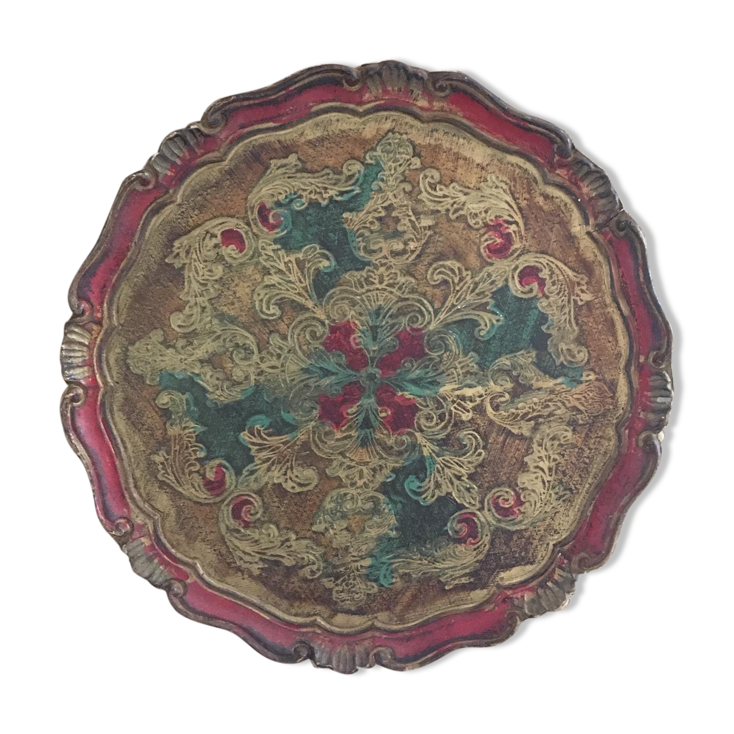 Florentine style wooden tray