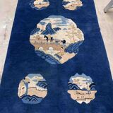 Ancient Chinese Peking handmade carpet 125cm x 189cm 1900s