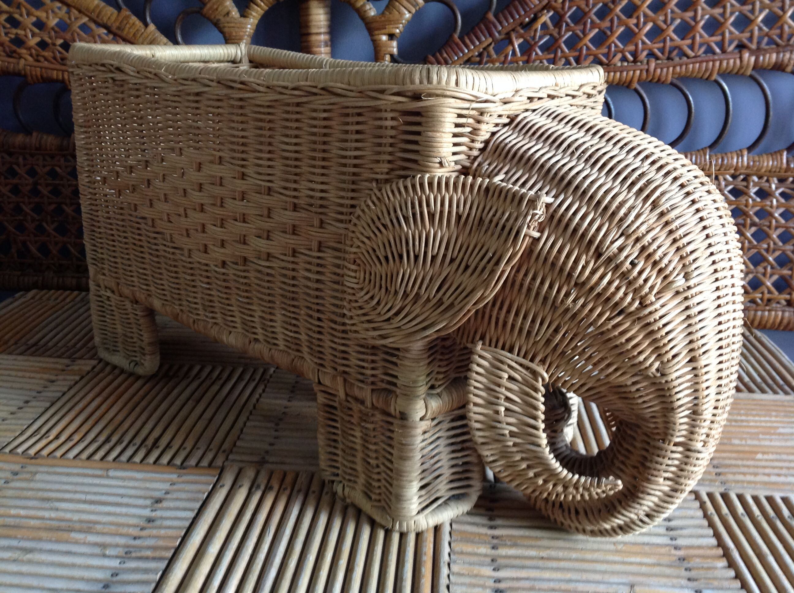 Vintage elephant basket