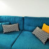 Paire de coussins Art déco en tissu d'ameublement