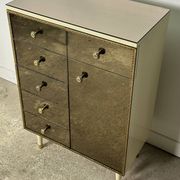 Commode italienne en verre miroir vintage 1960