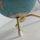 Globe terrestre vintage 1967 mappemonde dorée tripode Taride - 23 cm