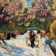 Tableau hst travail de copiste van gogh "marronniers à fleurs rouge parc ar