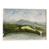 Painting "gour de tazenat" (puy de dôme) jean-francois devaliere (1926-2021)