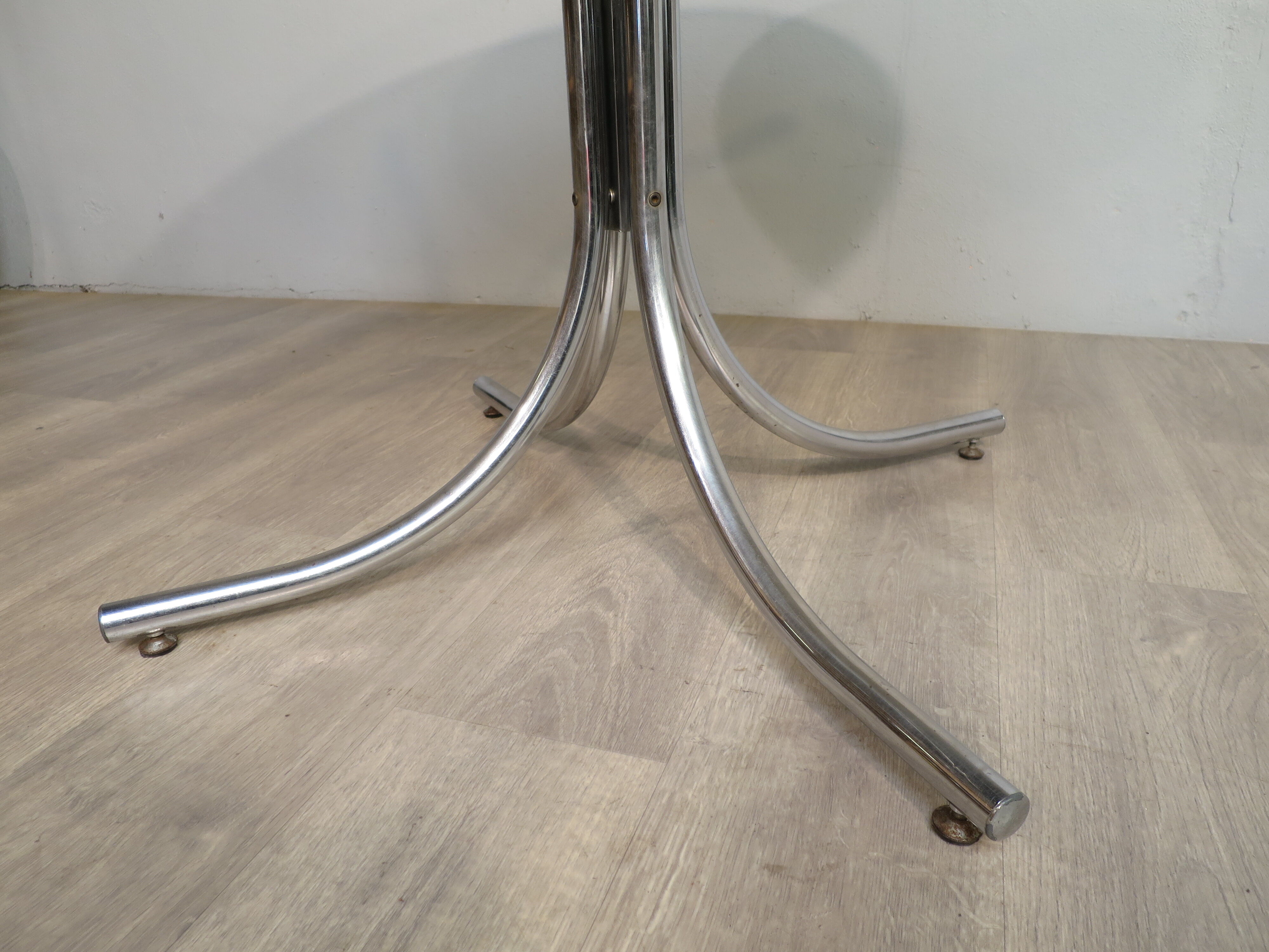 Glass and chrome round table