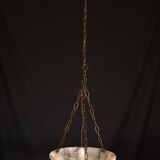 Art Deco White Albaster Chandelier, 1950s