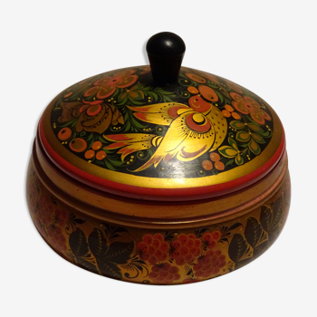 Covered Russian Khokloma craft box