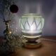 Vintage art deco globe table lamp in mint and gold glass