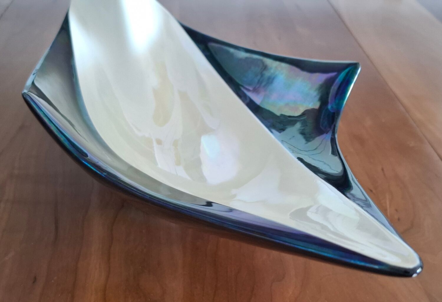 Vintage White and Blue Verceram Fruit Bowl
