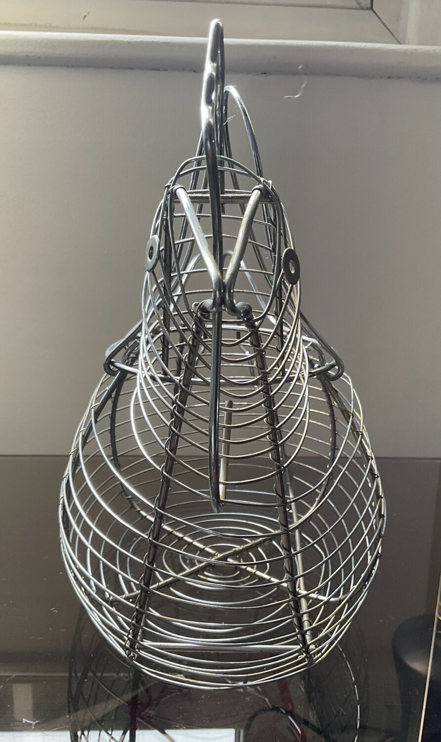 Vintage metal hen egg basket