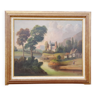Oil on canvas framed signed L. Cazin dated 1898 L 80 cm