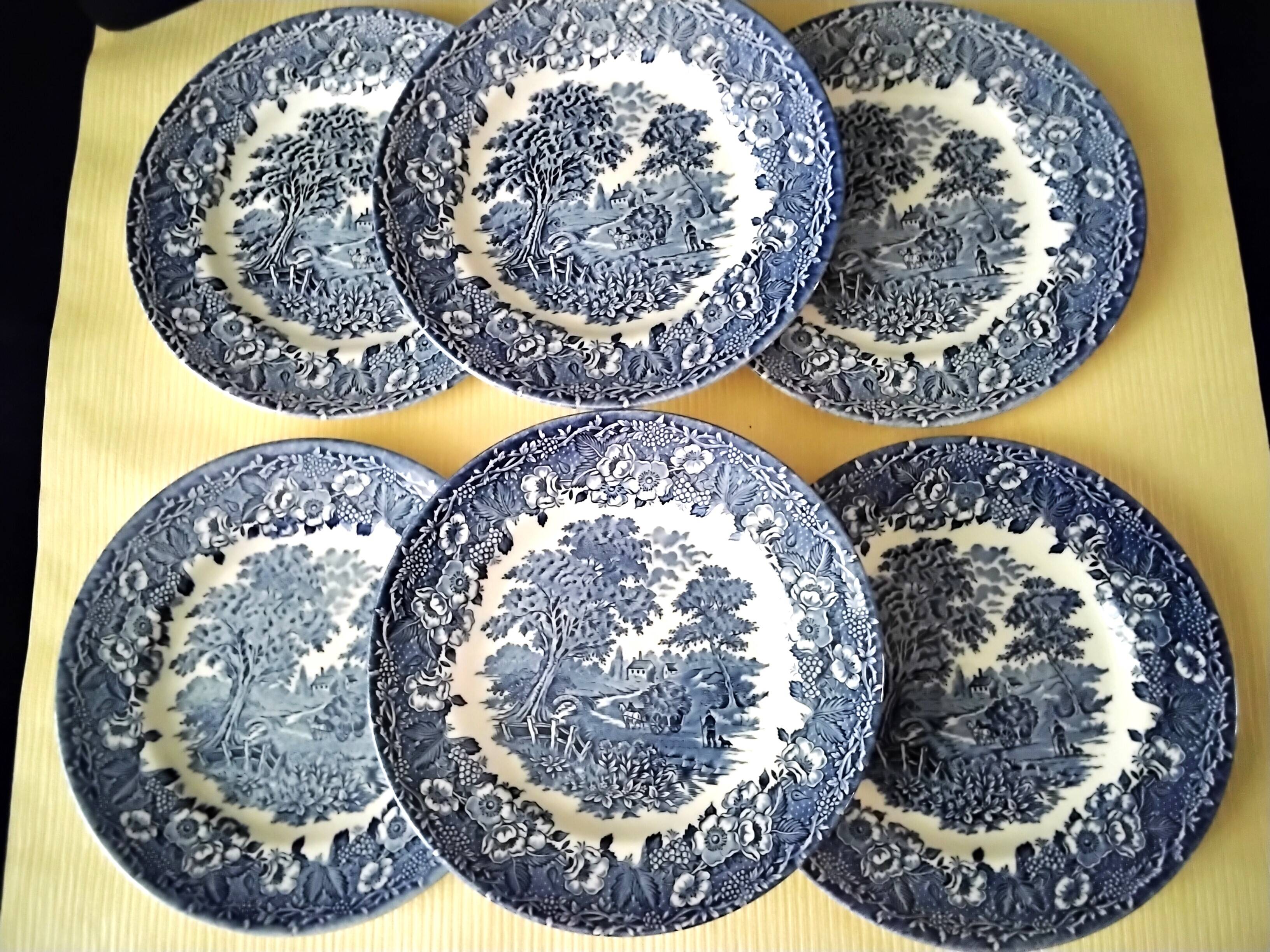 6 dessert plates English porcelain EIT