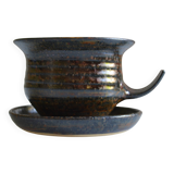 1970s ceramic cup and saucer signed